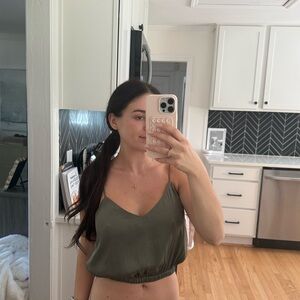 Olive Green Women's Crop Top